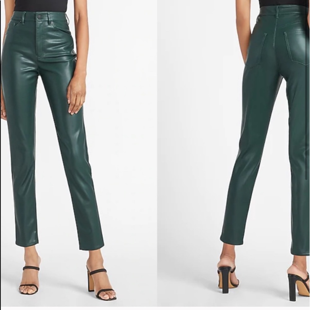 Express High Waisted Vegan Leather Slim Ankle Pant